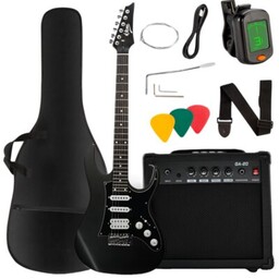V-TONE Gitara elektryczna EGA 39 MBK Zestaw +