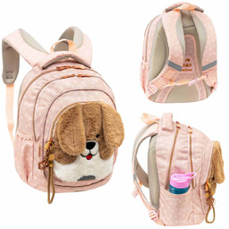 Plecak szkolny trzykomorowy dla dziewczynki ASTRABAG FLUFFY PUPPY,