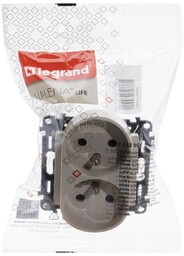 VALENA LIFE - Gniazdo zasilające 2X2P+Z do ramek