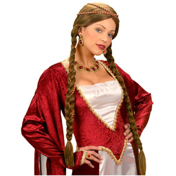 Brązowa peruka renesansowej królowej