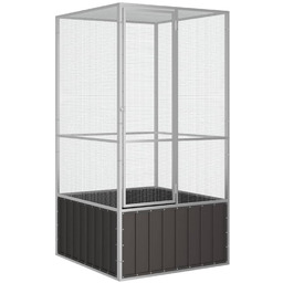 VidaXL Woliera, Antracytowa, 111X107X211,5 cm, Galwanizowana Stal