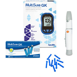 Ketometr Glukometr 2w1 Multisure GK pomiar glukozy ketonów