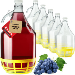 Balon do wina z plastikowym korkiem w koszu