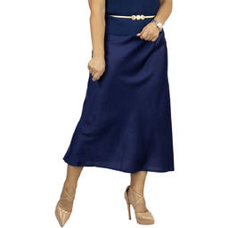 Satynowa spódnica maxi gładka jednokolorowa PRINCESS-M/L