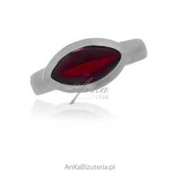 ankabizuteria.pl Srebrny pierścionek z prawdziwym granatem