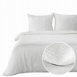 pościel satynowa bawełniana wzór adamaszek Vera 160x200 biała