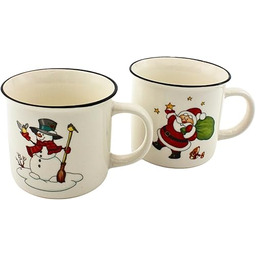 Dekohelden24 Porcelanowy kubek bożonarodzeniowy - filiżanka w zestawie