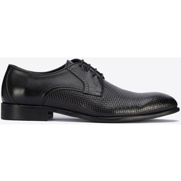 Męskie buty derby skórzane z plecionką z przodu
