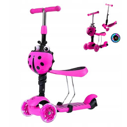 HULAJNOGA BIEDRONKA 3w1 TRÓJKOŁOWA BALANSOWA LED BIEGÓWKA