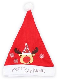 Czapka Mikołaja "Wesoły Renifer" - 1 szt.