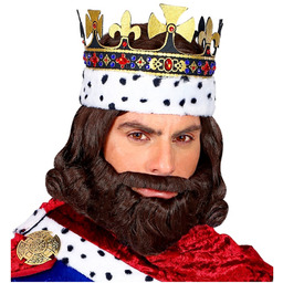 Peruka średniowiecznego króla z brodą