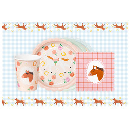 Zestaw obrus + kubeczki + talerzyki + serwetki