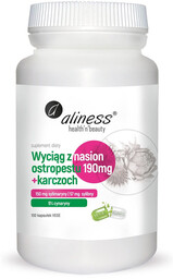 ALINESS Wyciąg Z Nasion Ostropestu 190mg+Karczoch 100vegcaps