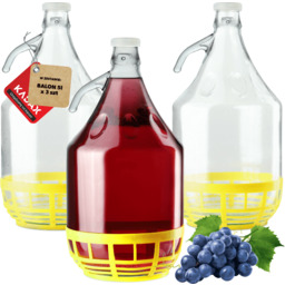 Balon do wina z plastikowym korkiem w koszu