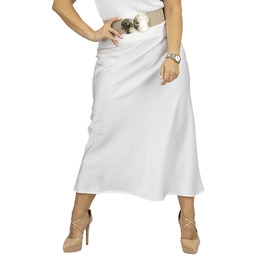 Satynowa spódnica maxi gładka jednokolorowa PRINCESS-M/L