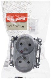 VALENA LIFE - Gniazdo zasilające 2X2P+Z do ramek