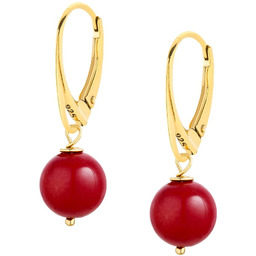 MYNESS Kolczyki pozłacane z koralem