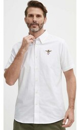 Aeronautica Militare koszula bawełniana męska kolor biały regular