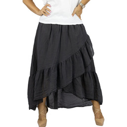 Damska spódnica maxi z falbanami, asymetryczny krój, boho