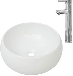 Elior Ceramiczna umywalka nablatowa z baterią - Leli