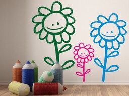 Naklejki na ścianę wesołe kwiatki 1