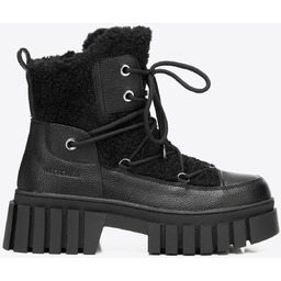 Damskie trapery z futerkiem czarne