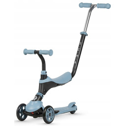 Qplay Hulajnoga Sema 3w1 Niebieska Siedzisko rączka Hulajnoga