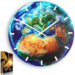 Zegar ścienny ze wzorem ziemi akrylowy globe okrągły