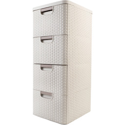 Regał z 4 szufladami Curver Style 4x14L kremowy