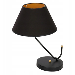 Lampka Nocna Victoria Czarny Złoty Abażur 1xE27 50cm