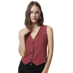 TRENDYOL KAMIZELKA DAMSKA ELEGANCKA ZAPINANA NA GUZIKI BORDOWA