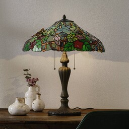 Clayre&Eef Lampa stołowa tiffany AUSTRALIA, multikolor, salon /