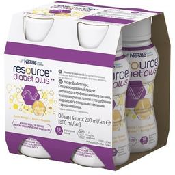 Resource Diabet Plus smak waniliowy, 4 x 200
