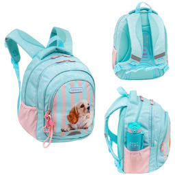 Plecak szkolny trzykomorowy dla dziewczynki ASTRABAG PUPPY LINE,
