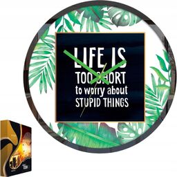 Zegar ścienny w stylu nowoczesnym akrylowy green positive