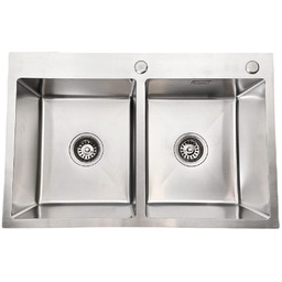 Zlewozmywak stalowy dwukomorowy STEEL 7549 inox