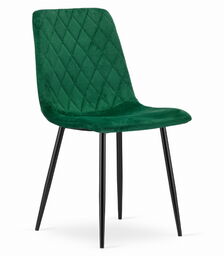 ELEGANCKIE KRZESŁO RHOMB CIEMNA ZIELEŃ WELUR ZESTAW 4