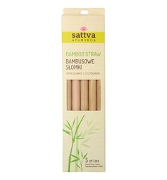 Bambusowe Słomki z Czyścikiem, Sattva, 5 sztuk