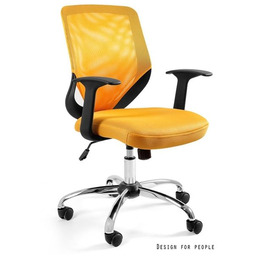 Fotel biurowy mobi żółty unique