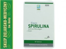 SPIRULINA ŻELAZO 90 TABLETEK MIKROALGI BEZ JODU