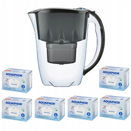 Dzbanek filtrujący Aquaphor Amethyst Czarny Zestaw 6 wkładów