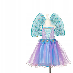 Souza! kostium sukienka i skrzydła w pawie pióra