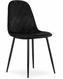 ELEGANCKIE KRZESŁO RHOMB II CZERŃ AKSAMIT ZESTAW 4