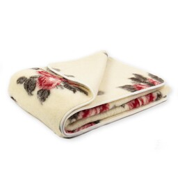 Kampol Koc wełniany z merynosa 160x200 Rosso kremowy