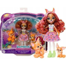 Mattel Lalka Enchantimals Fennec Fox i Rodzina Lisków