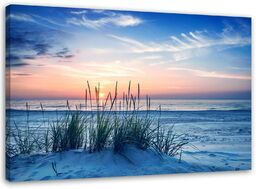 Obraz na płótnie, Plaża morze trawy 60x40