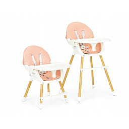 Krzesełko fotelik do karmienia 2w1 różowe Ecotoys