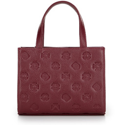 Torebka ze skóry w tłoczenia bordowa