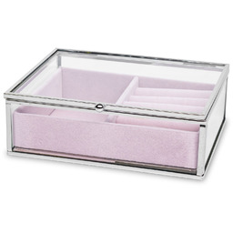 Szkatułka kasetka na biżuterię szklana glamour 5,5x17x14 166677