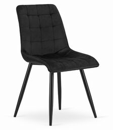 ELEGANCKIE KRZESŁO CAMILA CZERŃ WELUR ZESTAW 4 SZTUKI